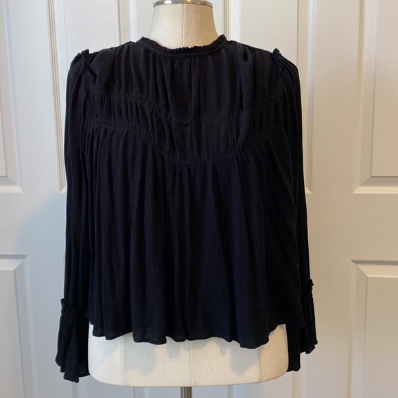 Free People - Kelsey Womens Sheer Bell Sleeve Peasant Top Size Small - Picture 6 of 7